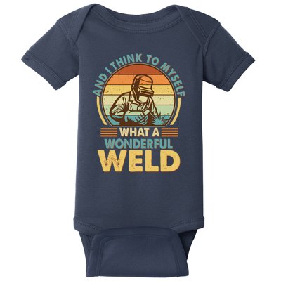 Funny Vintage What A Wonderful Weld Baby Bodysuit