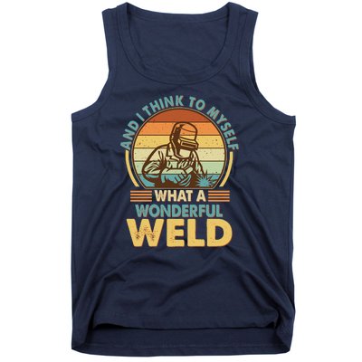 Funny Vintage What A Wonderful Weld Tank Top