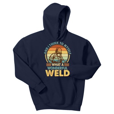 Funny Vintage What A Wonderful Weld Kids Hoodie