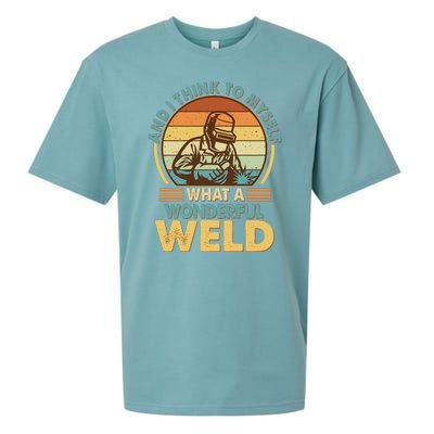 Funny Vintage What A Wonderful Weld Sueded Cloud Jersey T-Shirt