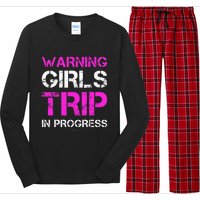 Funny Vacation Warning Trip In Progress Long Sleeve Pajama Set