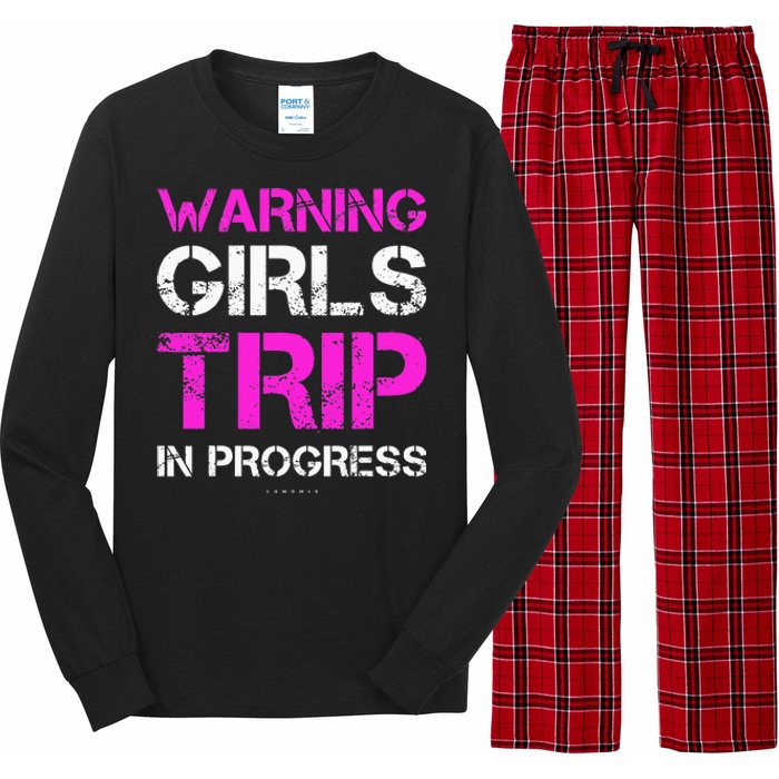 Funny Vacation Warning Trip In Progress Long Sleeve Pajama Set