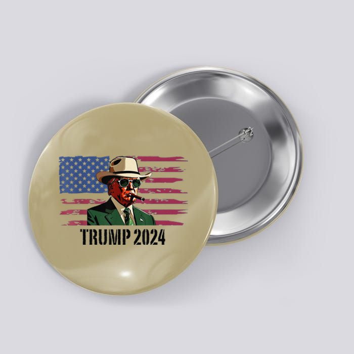 Funny Vintage Western Trump Cow Trump Daddy Button