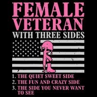 Female Veteran with Three Sides  Veteran Mother Grandma 16 in Basic Backpack