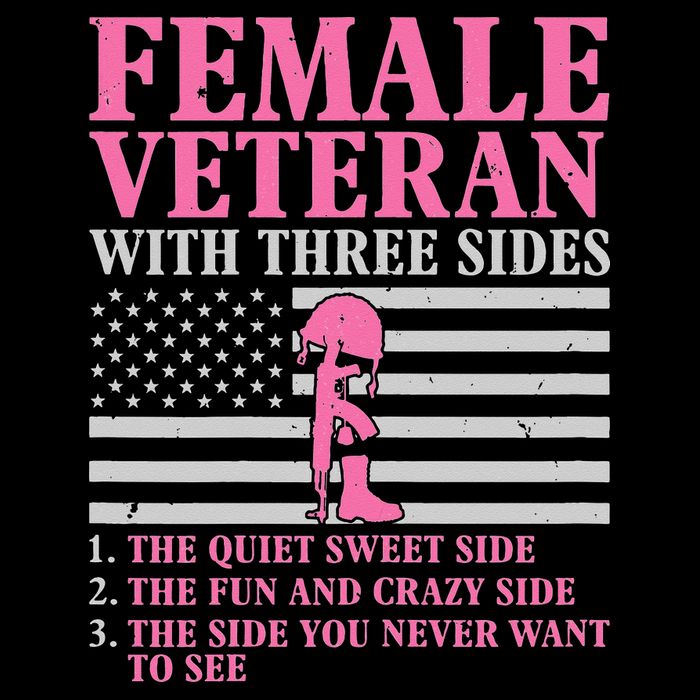 Female Veteran with Three Sides  Veteran Mother Grandma 16 in Basic Backpack