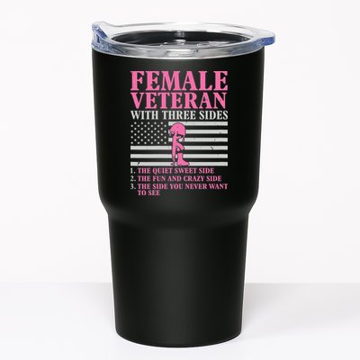 Female Veteran with Three Sides  Veteran Mother Grandma Tumbler
