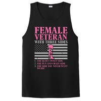 Female Veteran with Three Sides  Veteran Mother Grandma PosiCharge Competitor Tank