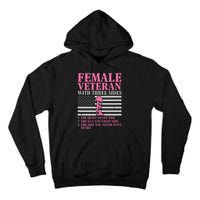 Female Veteran with Three Sides  Veteran Mother Grandma Tall Hoodie