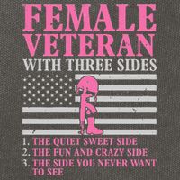 Female Veteran with Three Sides  Veteran Mother Grandma Cotton Canvas Backpack