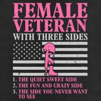 Female Veteran With Three Sides Veteran Mother Grandma 7 Panel Mesh Trucker Snapback Hat