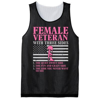 Female Veteran With Three Sides Veteran Mother Grandma Mesh Reversible Basketball Jersey Tank