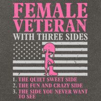 Female Veteran With Three Sides Veteran Mother Grandma Cotton Canvas Backpack