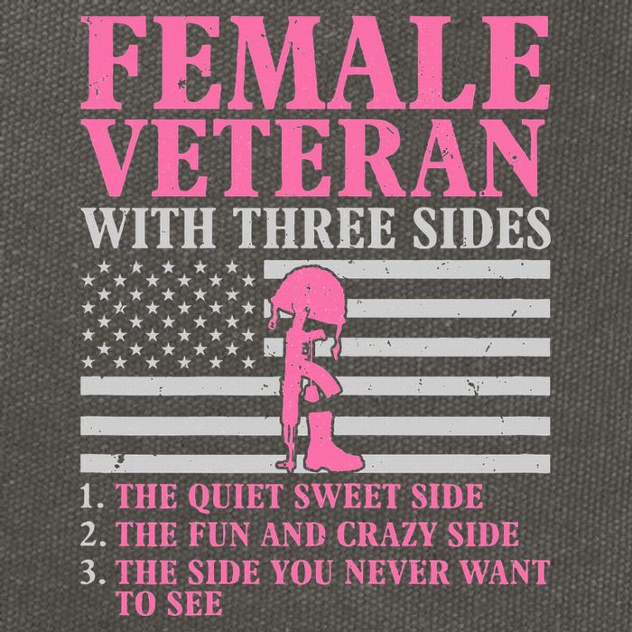 Female Veteran With Three Sides Veteran Mother Grandma Cotton Canvas Backpack