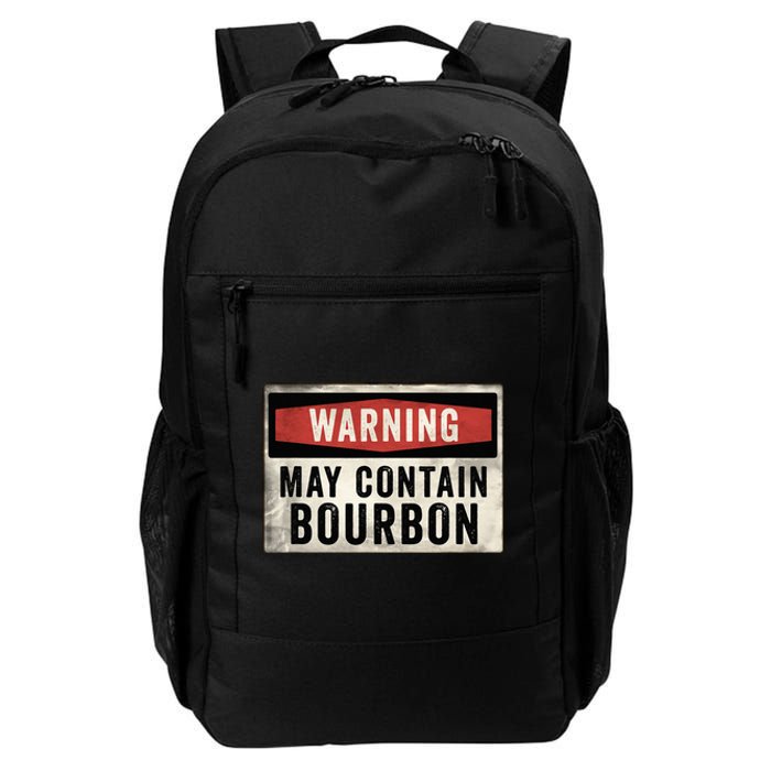 Funny Vintage Warning May Contain Bourbon Daily Commute Backpack