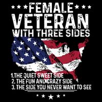 Female Veteran With Three Sides Women Veteran American Flag Impact Tech Backpack