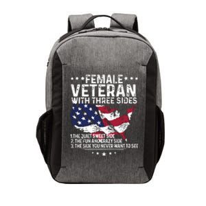 Female Veteran With Three Sides Women Veteran American Flag Vector Backpack