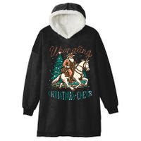 Funny Vintage Western Cowboy Santa Wrangling Christmas Cheer Hooded Wearable Blanket