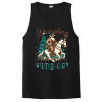 Funny Vintage Western Cowboy Santa Wrangling Christmas Cheer PosiCharge Competitor Tank