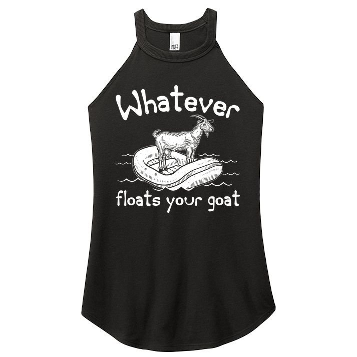 Funny Vintage Whatever Floats Your Goat Women's Perfect Tri Rocker Tank