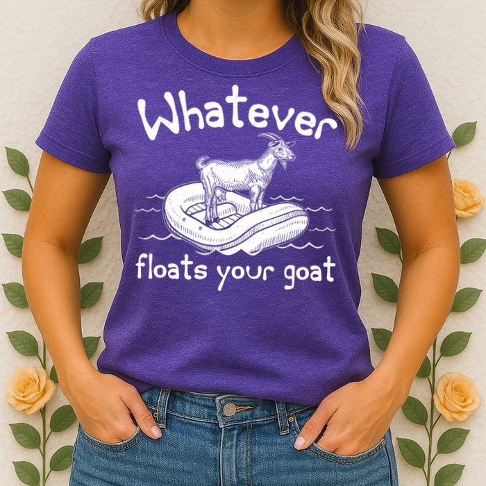 Funny Vintage Whatever Floats Your Goat Womens T-Shirt