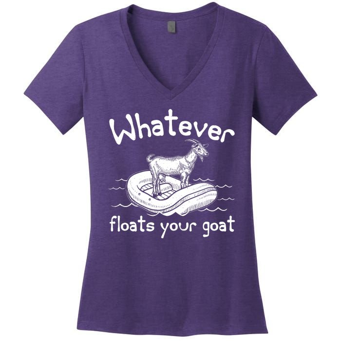 Funny Vintage Whatever Floats Your Goat Women's V-Neck T-Shirt