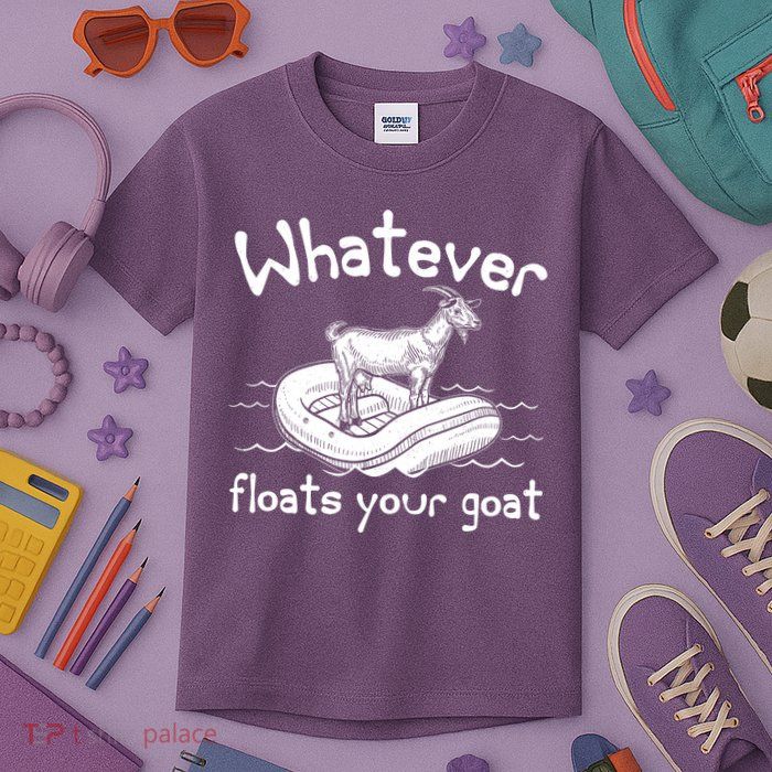 Funny Vintage Whatever Floats Your Goat Kids T-Shirt