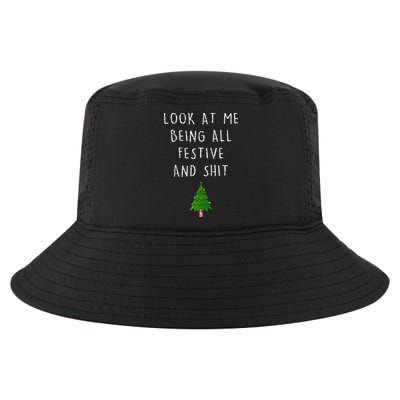 Funny Vintage Xmas Look At Me Being All Festive And Raglan Baseball Cool Comfort Performance Bucket Hat