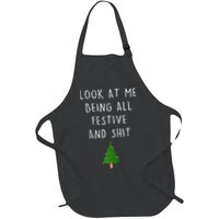 Funny Vintage Xmas Look At Me Being All Festive And Raglan Baseball Apron