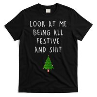 Funny Vintage Xmas Look At Me Being All Festive And Raglan Baseball T-Shirt