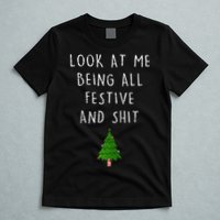 Funny Vintage Xmas Look At Me Being All Festive And Raglan Baseball T-Shirt