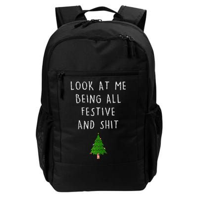 Funny Vintage Xmas Look At Me Being All Festive And Raglan Baseball Backpack