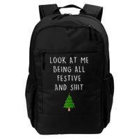 Funny Vintage Xmas Look At Me Being All Festive And Raglan Baseball Backpack