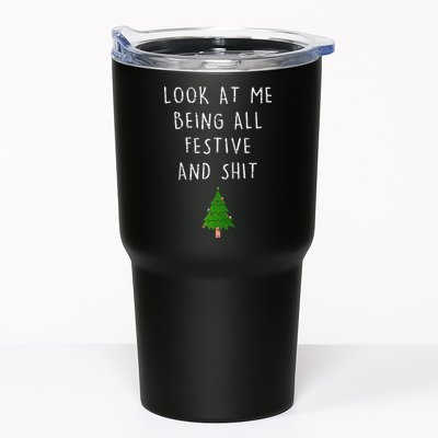 Funny Vintage Xmas Look At Me Being All Festive And Raglan Baseball Tumbler