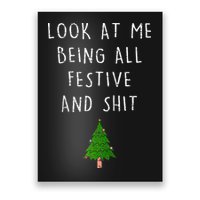 Funny Vintage Xmas Look At Me Being All Festive And Raglan Baseball Poster