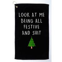 Funny Vintage Xmas Look At Me Being All Festive And Raglan Baseball Golf Towel