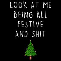 Funny Vintage Xmas Look At Me Being All Festive And Raglan Baseball Kids T-Shirt