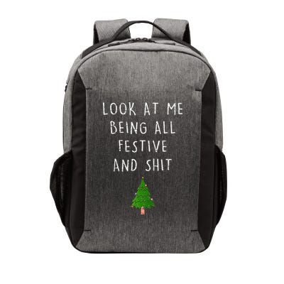 Funny Vintage Xmas Look At Me Being All Festive And Raglan Baseball Vector Backpack