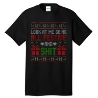 Funny Vintage Xmas Look At Me Being All Festive And Shit  Tall T-Shirt