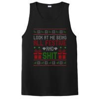 Funny Vintage Xmas Look At Me Being All Festive And Shit  PosiCharge Competitor Tank