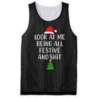 Funny Vintage Xmas Look At Me Being All Festive And Shits Mesh Reversible Basketball Jersey Tank