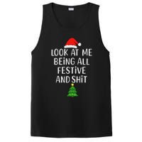 Funny Vintage Xmas Look At Me Being All Festive And Shits PosiCharge Competitor Tank