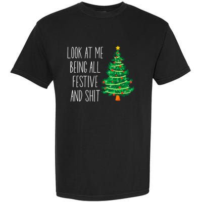 Funny Vintage Xmas Look At Me Being All Festive And Shit Garment-Dyed Heavyweight T-Shirt