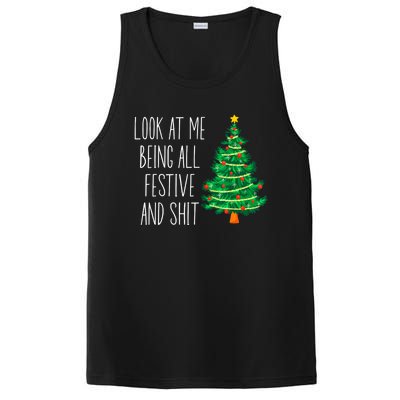 Funny Vintage Xmas Look At Me Being All Festive And Shit PosiCharge Competitor Tank