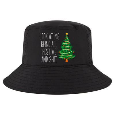 Funny Vintage Xmas Look At Me Being All Festive And Shit Cool Comfort Performance Bucket Hat