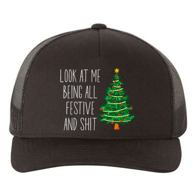 Funny Vintage Xmas Look At Me Being All Festive And Shit Yupoong Adult 5-Panel Trucker Hat