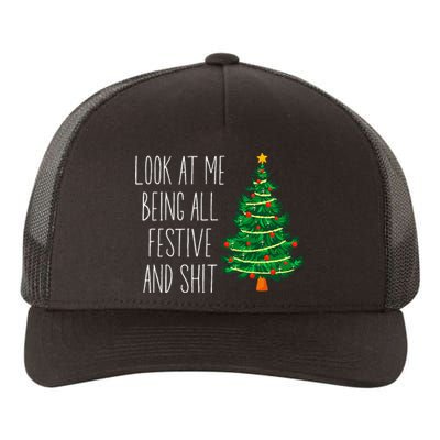 Funny Vintage Xmas Look At Me Being All Festive And Shit Yupoong Adult 5-Panel Trucker Hat