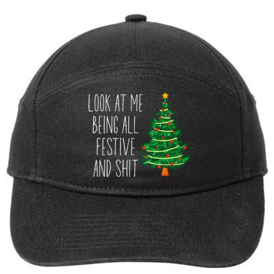 Funny Vintage Xmas Look At Me Being All Festive And Shit 7-Panel Snapback Hat