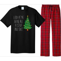 Funny Vintage Xmas Look At Me Being All Festive And Shit Pajama Set