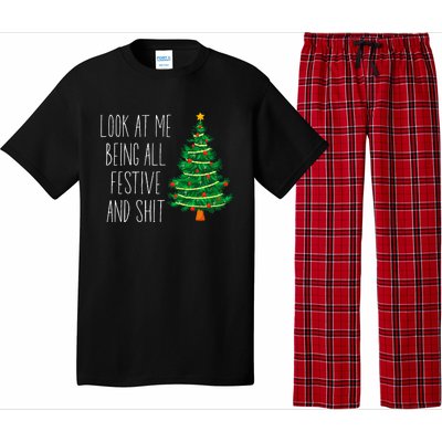 Funny Vintage Xmas Look At Me Being All Festive And Shit Pajama Set