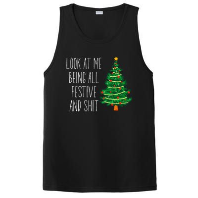 Funny Vintage Xmas Look At Me Being All Festive And Shit PosiCharge Competitor Tank